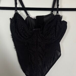 Garage Black Lace Corset Bodysuit